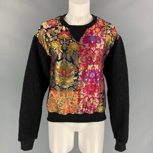 PRABAL GURUNG Size XS Multi-Color Patchwork Wool / Cotton Pullover